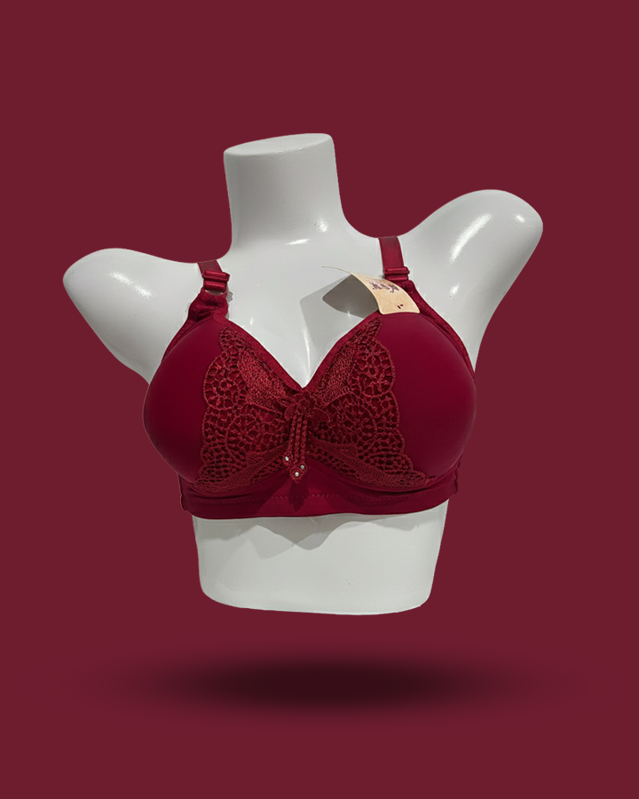 Lace Padded Bra with Front Closure